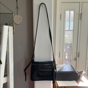 Hobo Navy Blue Leather Crossbody Bag